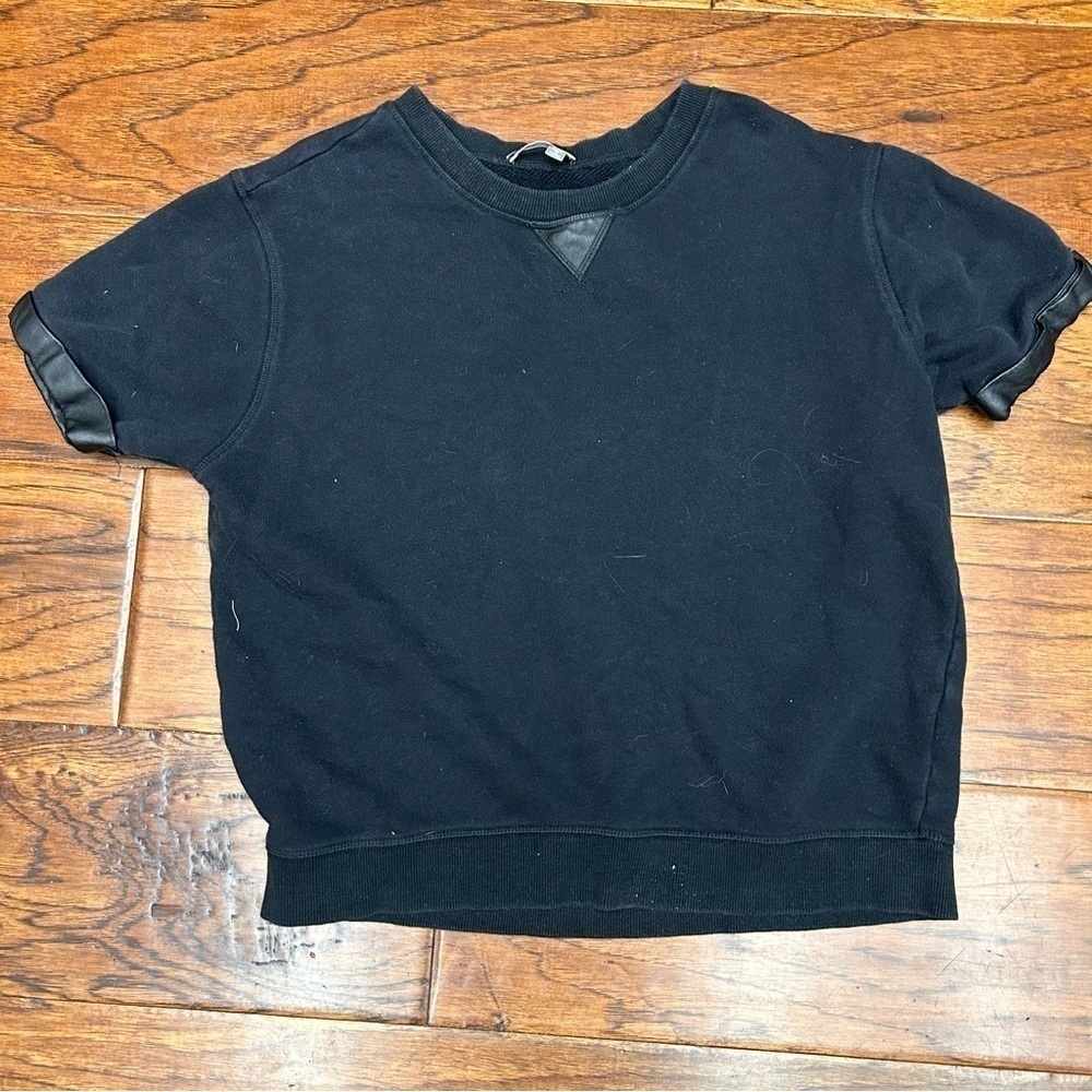 Vince lamb leather accent top‎